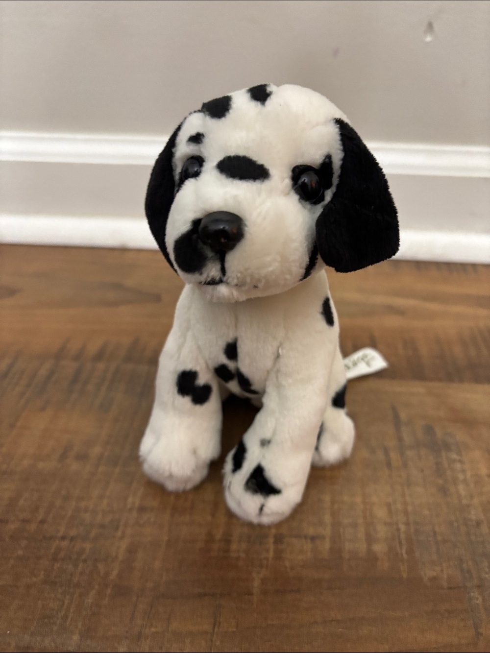 Nintendogs Dalmatian Plush 2008 Spotted Dog with  6" black and white